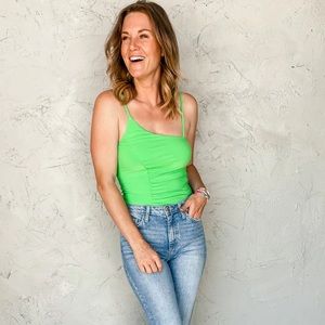Ruched Sleeveless Bodysuit